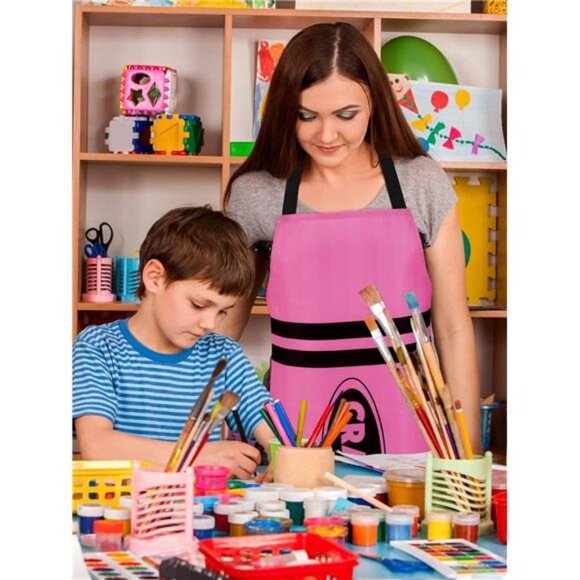 Crayon Apron and Funny Gnome Cone Hats for Costume Set for Adults Fancy Dress - Picture 4 of 7